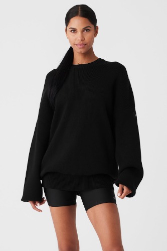 Scholar Crew Neck Sweater - Black | Black / XL