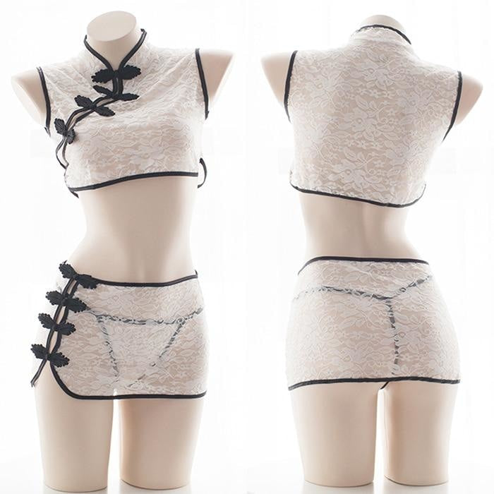 Cheongsam Lingerie Set - White