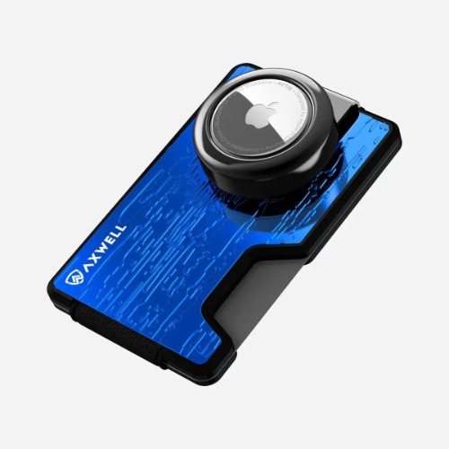 AirTag Money Clip Wallet - Damascus Cobalt