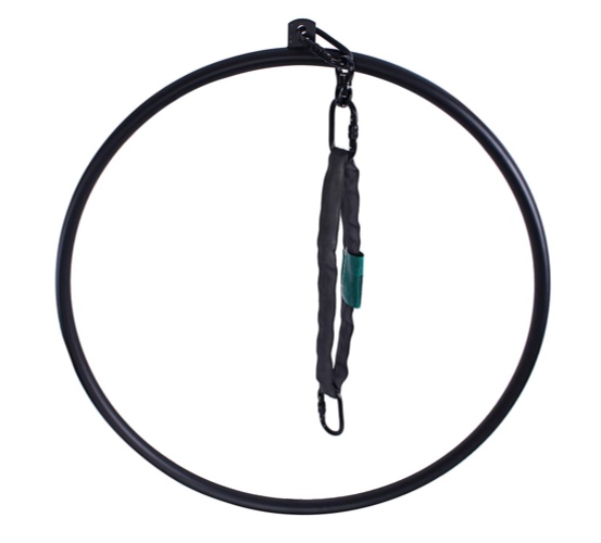 runner deer Complete Aerial Hoop Lyra Set-Hollow Powder-Coated Steel -25mm Thick,Include Lyra,Carabiners, Swivel, and Spanset - 33"(85cm） Single tab