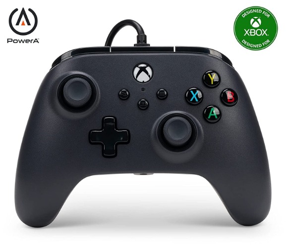 PowerA Wired Controller for Xbox Series X|S - Black, gamepad, video game controller, gaming controller, works with Xbox One and Windows 10/11 - Black