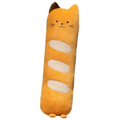 Ditucu Bread Pillow Long Cat Plush Doll Toy Soft Cartoon Kitten Stuffed Animal Funny Food Plushie Gift for Kids Girlfriend Orange 39.3 inch