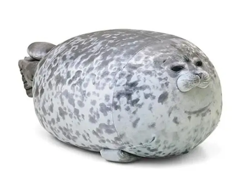 (Grey, Medium) - Blivener Chubby Blob Seal Pillow Stuffed Cotton Plush Animal Toy Cute Ocean Pillow Pets Grey Medium |  |