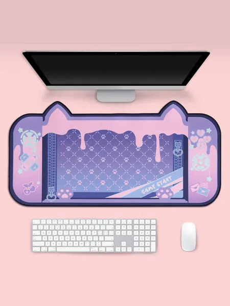 1pc Cartoon Paw & Letter Graphic Desk Mouse Pad