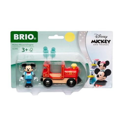 BRIO Disney Mickey Mouse & Engine Train Set - Perfect Toy for Kids Age 3 Years and Up | Multicolor | Compatible with All BRIO Railway Toys | Develops Important Skills | Child Safe - Classic
