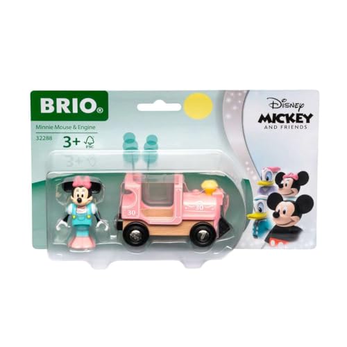 Brio Minnie Mouse & Engine - Vibrant Toy Train Set | Creative Play for Toddlers | Compatible with All Brio Railway Toys | Develops Learning Skills | Safe and Tested - Modern