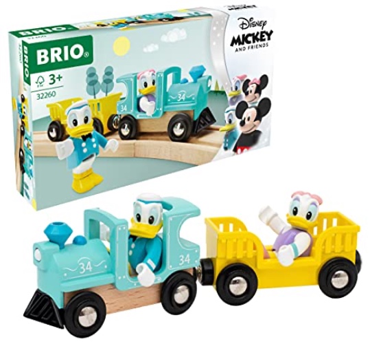 BRIO 32260 Disney Mickey and Friends: Donald & Daisy Duck Train | Wooden Toy Train Set for Kids Age 3 and Up - Amazon Exclusive - Donald & Daisy Duck Train