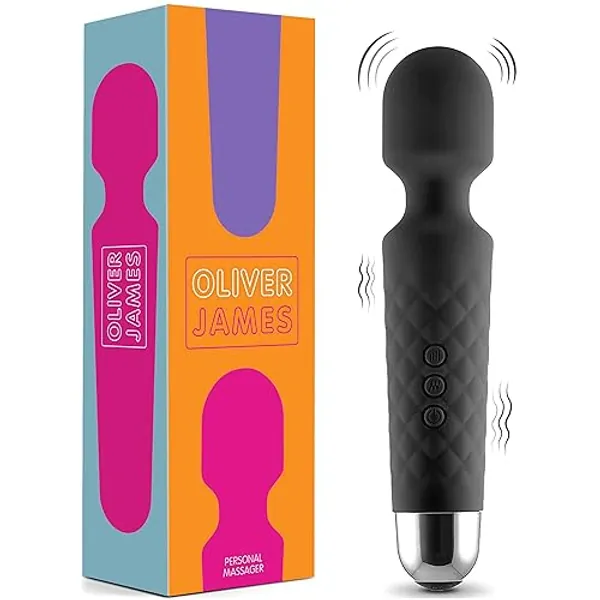 Oliver James Vibrator Wand for Women (Small) | Quiet Vibrating Dildo with 20 Patterns and 8 Speeds for Sexual Pleasure | Adult Sex Toys for Woman and Clit Stimulator Vibrators | Sexy Gifts for Her - Small - Black