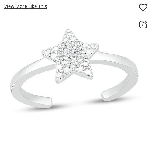 Diamond Accent Star Toe Ring Sterling Silver