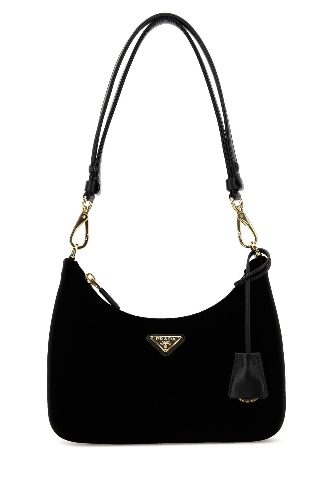 Black velvet mini Prada Re-Edition shoulder bag - OS