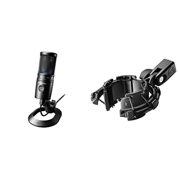 Audio-Technica AT2020USB-X Cardioid Condenser USB Microphone (Black) and Audio-Technica AT8455 Shock Mount