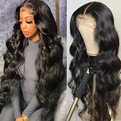 Aolisox 24 Inch Lace Front Wigs Human Hair Wigs for Black Women 13x4 Body Wave Glueless Wigs Human Hair Pre Plucked With Baby Hair Lace Frontal Brazilian Human Hair Wig Natural Color 180 Denisity - 24 Inch - 13x4 Lace Front Wigs