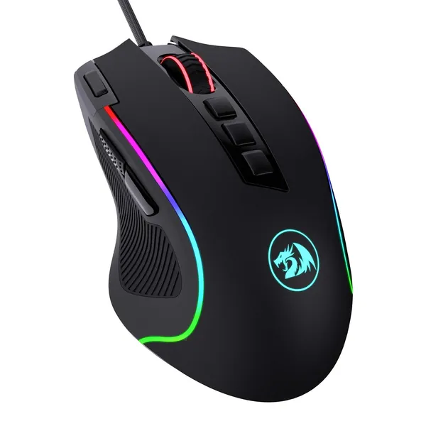 Redragon M612 Predator RGB Gaming Mouse, 8000 DPI Wired Optical Gamer Mouse with 11 Programmable Buttons & 5 Backlit Modes, Software Supports DIY Keybinds Rapid Fire Button - 