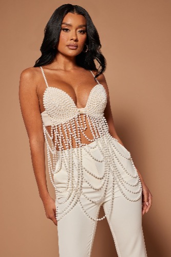 Pearls On Pearls Bralette - Ivory | 3X