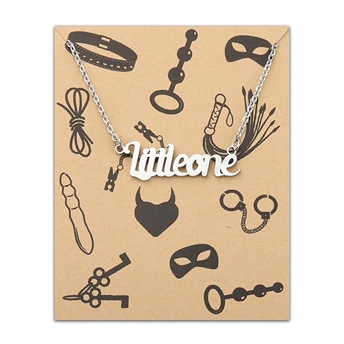 ENSIANTH Little one Necklace BDSM Gift DDLG Necklace Funny Couple Gift Daddydom Gift Owner and Owned Necklace - Little One Ne Ca