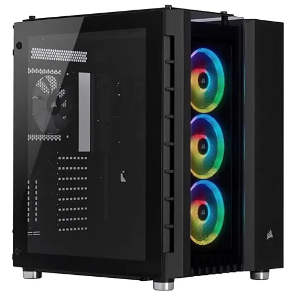 Corsair Crystal Series 680X RGB High Airflow Tempered Glass ATX Smart Gaming Case - Black - Tempered Glass - 680X RGB - Black