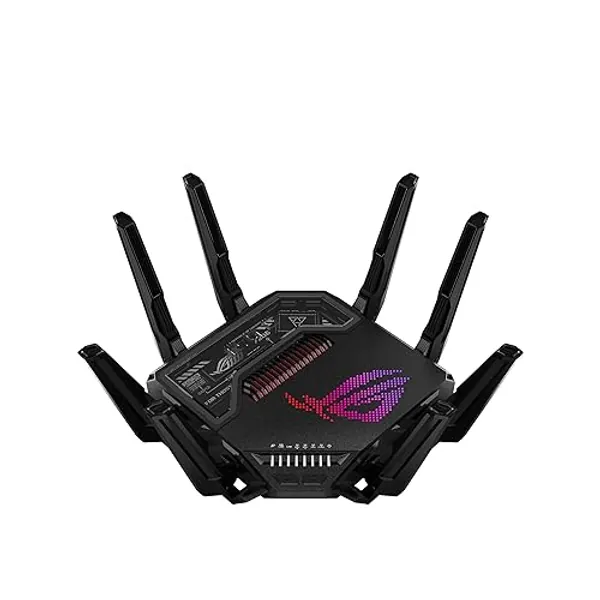 ASUS ROG Rapture GT-BE98 PRO First Quad-Band WiFi 7 Gaming Router supports 320MHz, Dual 10G Port, Triple-level Game Acceleration, Mobile Game Mode, Subscription-Free Security, AiMesh, and VPN features - WiFi 7 |BE30000 | Quad-Band