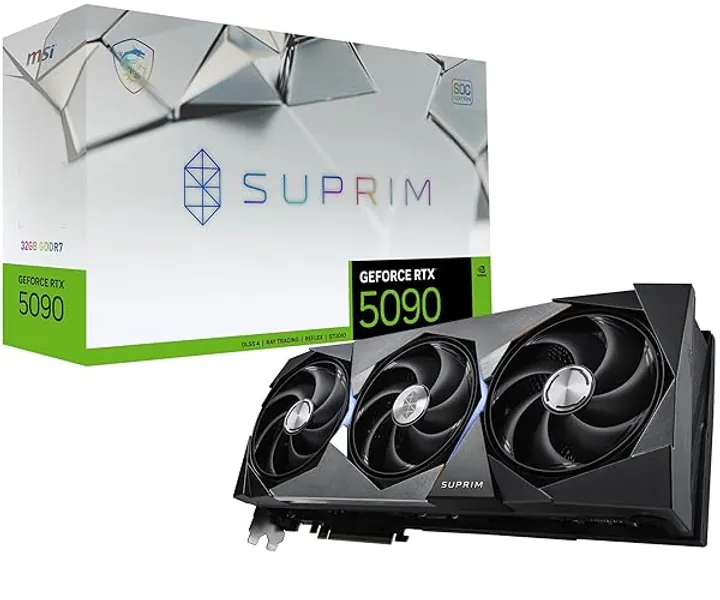 MSI NVIDIA GeForce RTX 5090 32G SUPRIM SOC GDDR7 512bit Gaming Graphics card, Boost Clock up to 2580 MHz, PCIe Gen 5, DLSS 4, DP 2.1 x 3, HDMI 2.1 x 1, ATX - GeForce RTX 5090 32G SUPRIM SOC