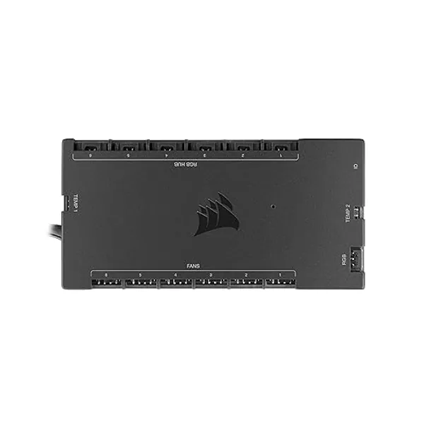 Corsair iCUE COMMANDER CORE XT, Digital Fan Speed and RGB Lighting Controller (Control up to Six PWM Case Fans and 264 RGB LEDs, Zero RPM Mode, Temperature Monitoring, Easy Installation) Black - iCUE Commander Core XT