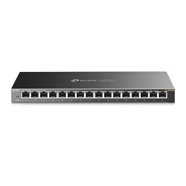 TP-Link Managed Network Switch 16-Port Gigabit, Support QoS VLAN IGMP Snooping, Network Monitoring through Web Interface(TL-SG116E) - 16-port Gigabit|Easy smart