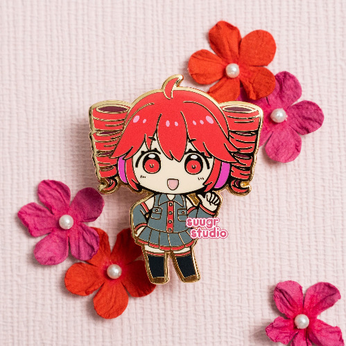 Virtual Vocalist Kasane Teto Hard Enamel Pin - [A Grade] / Simple Rubber Back