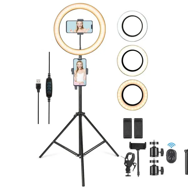 Ring Light With Phone Tripod Stand Kit 10"