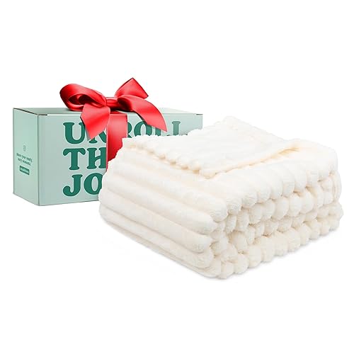 GO Premium Plush Soft Throw Blanket for Couch - White Fleece Blanket for Living Room, Bedroom, Home Decor - Small Couch Blanket for Men, Women (50x60 Inches) - White - Throw (50" x 60")