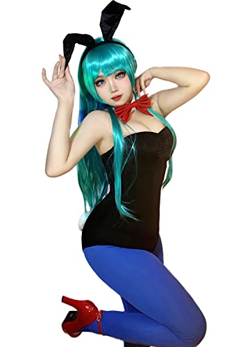 C-ZOFEK Women's US Size Bulma Cosplay Black Bunny Cosplay Costume with Panty and Tail - 3X-Large