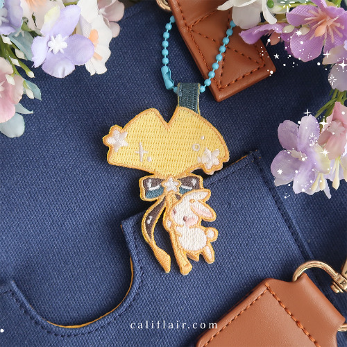 Ginkgo Bunny Embroidered Keychain | Default Title