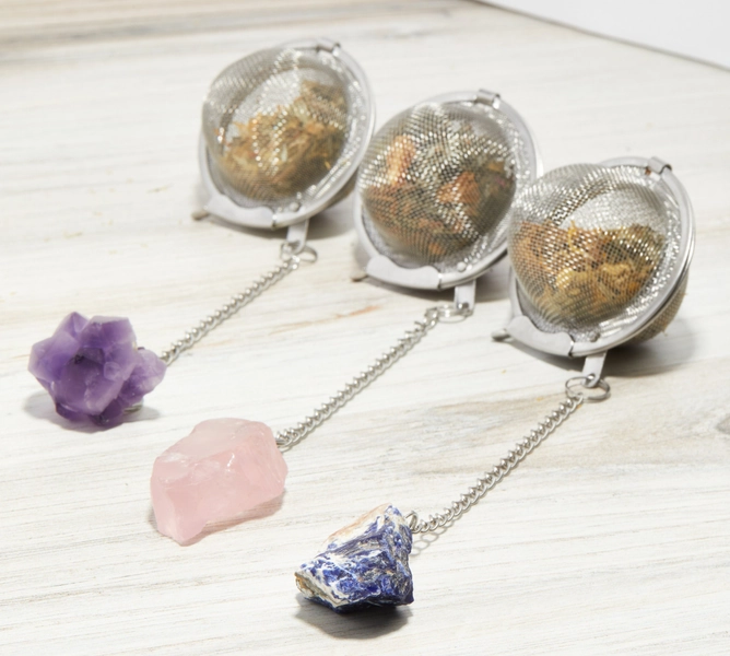 Raw Crystal Tea Infuser - Loose Leaf Tea Steeper - Cute Tea Strainer - Rough Crystal Tea Ball - Raw Stone Tea Steeper - Tea Lover Gift