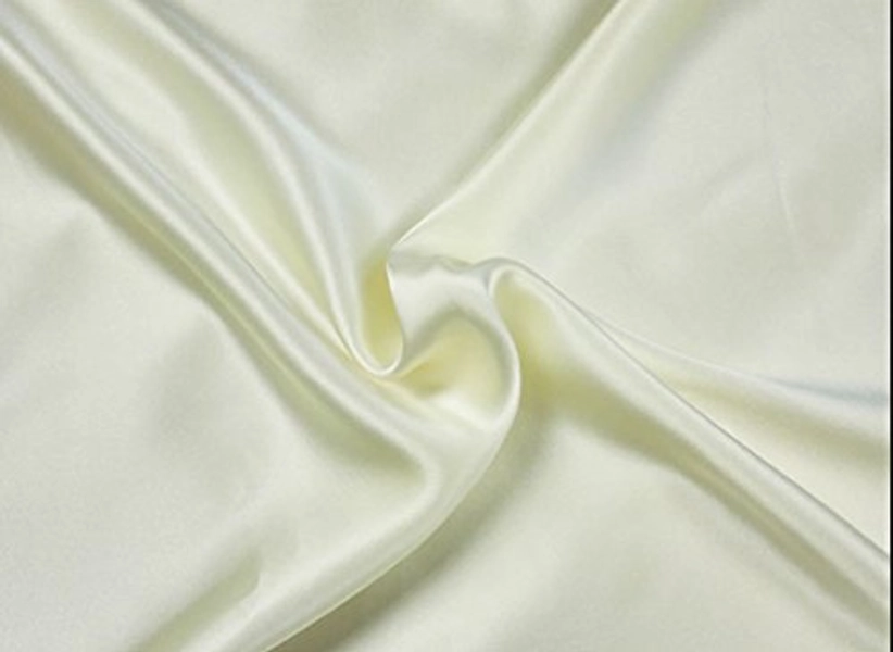 Maxfeel 100% Pure Mulberry Silk Charmuse Solid Dyed Fabric Multicolor for Bedding Dress Sold by Yard or by Half a Yard (Sold by The Yard, Beige)