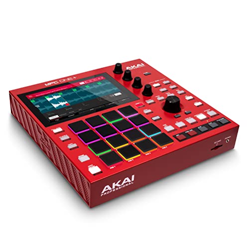 AKAI Professional MPC One+ Standalone Drum Machine, Beat Maker and MIDI Controller with WiFi, Bluetooth, Drum Pads, Synth Plug-ins and Touchscreen - MPC One + red