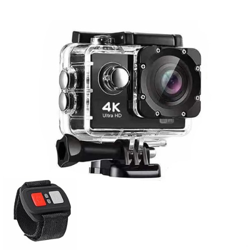 4K  Waterproof All Digital UHD WiFi Camera + RF Remote And Accessories - Black