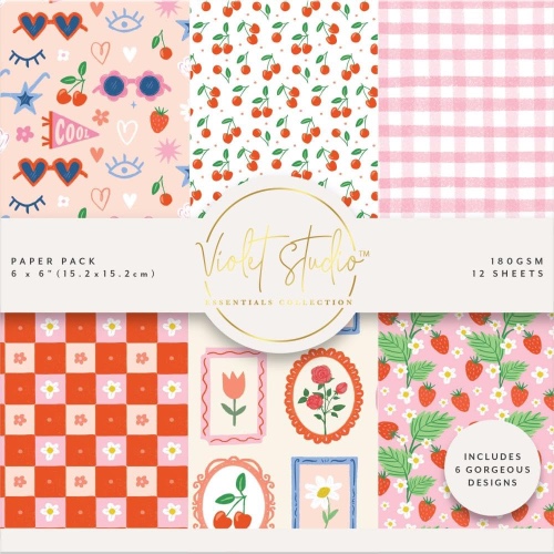 Violet Studio Paper Pad 6"X6" Pretty in Pink*