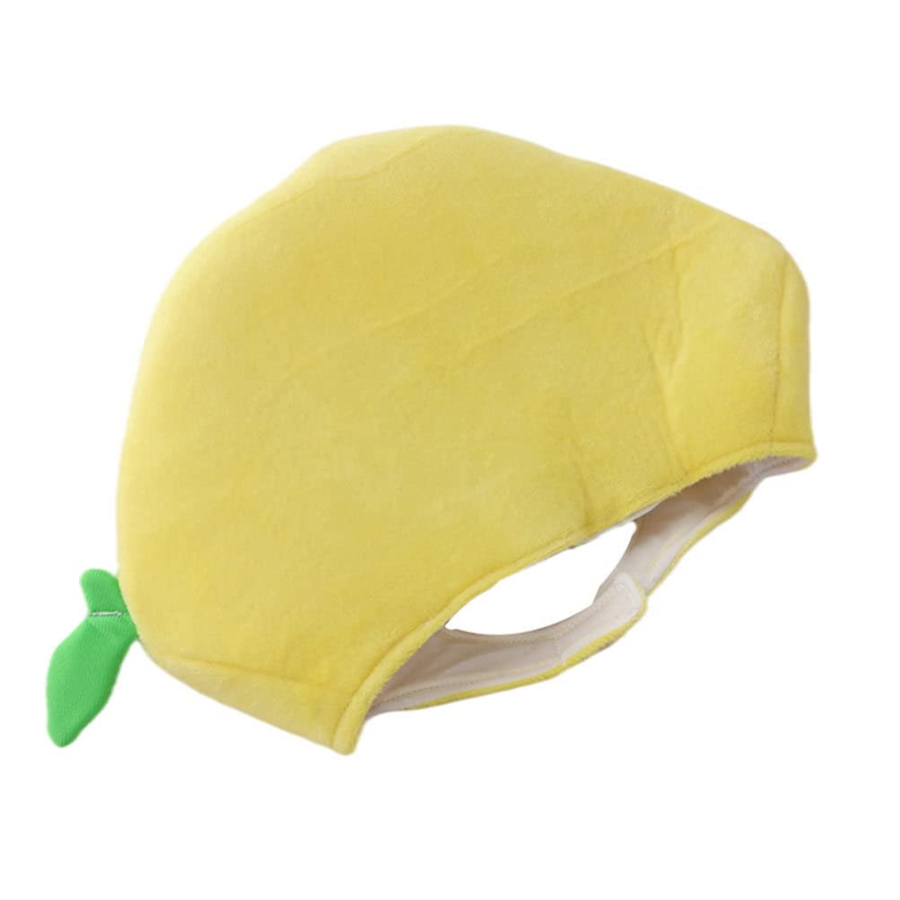 ABOOFAN 1pc Lemon Hood Plush Fruit Cap Hats for Kids Fruit Costume Hat Winter Hats for Women Carnival Party Prop Headgear Novelty Party Kids Party Supplies Miss Short Plush Christmas