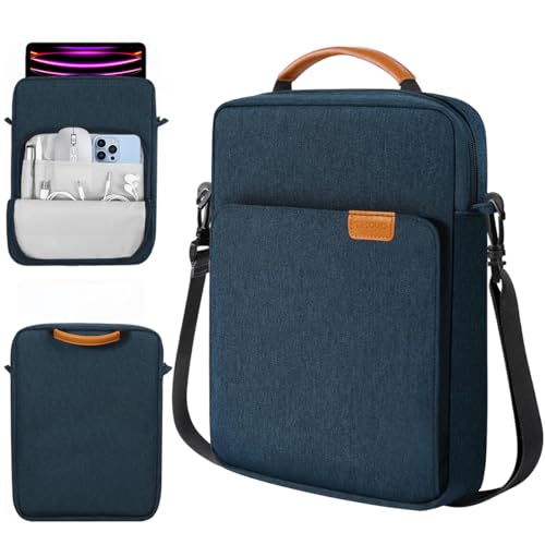 TiMOVO 13 Inch Tablet Sleeve Bag with Handle & Shoulder Strap for iPad Air 13 Inch 2024,iPad Pro 13 Inch 2024,iPad Pro 12.9 M2 2022/2021/2020,Galaxy Tab S8+/S9+ 12.4" 2022/2023, Indigo - 13 - Indigo