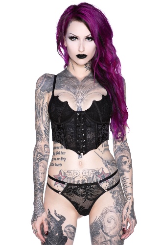 Fang Lace Bustier | S / Black / 95% Polyester, 5% Elastane
