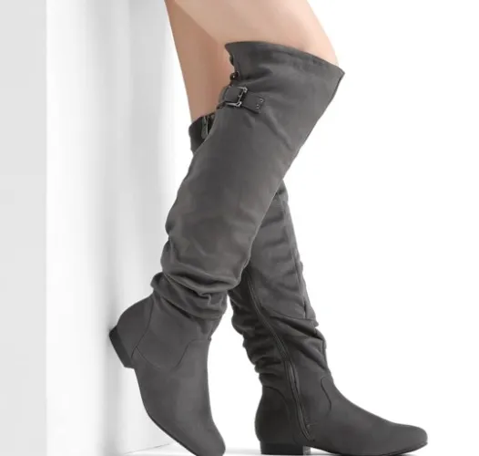 Suede Knee High Boots