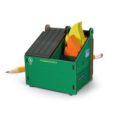 Genuine Fred Desk Dumpster Pencil Holder with Note Cards, assorted (5280917)