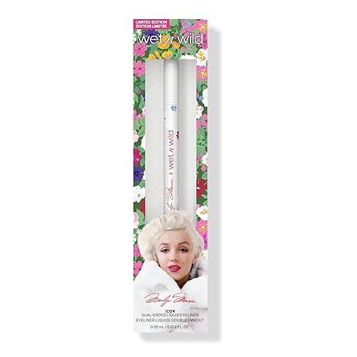 Wet n Wild Marilyn Monroe Icon Beautifying Liquid Eyeliner Pen, Ultra-Pigmented Liquid Eyeliner Pen, with Dual-End Brush and Felt Tip for Precise, Intense Strokes, Black