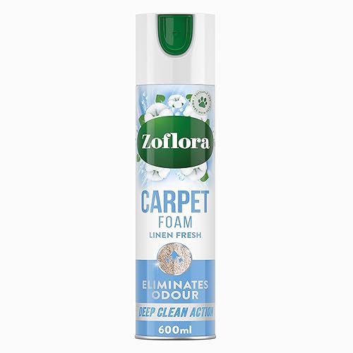 Zoflora Linen Fresh Carpet Freshener & Care Foam, Carpet Cleaner,Stain Remover Foam for Carpets and Upholstery, Neutralises Odours, Deep Cleans, Pet Safe, 1x 600 ml - Linen Fresh - 600 ml (Pack of 1)