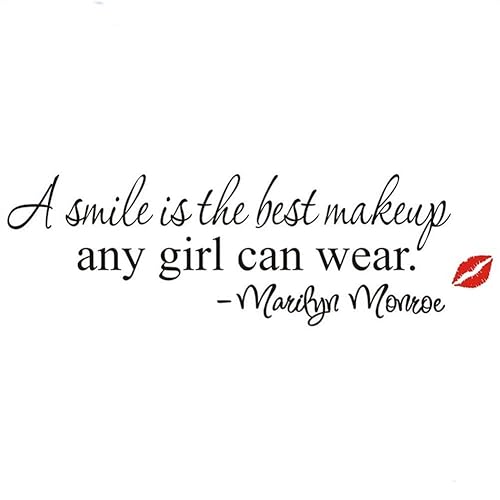 Wall Stickers,Smile Makeup Art Marilyn Monroe Quote Vinyl Wall Sticker Home Decor Decal