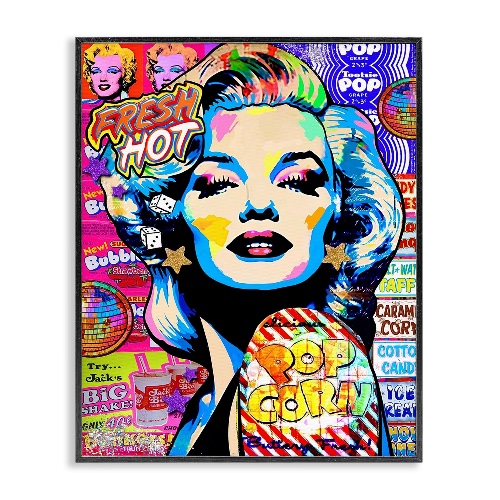 Stupell Groovy Pop Style Marilyn Framed Giclee Art Design By Jess Stempel | 16 x 20 / Black