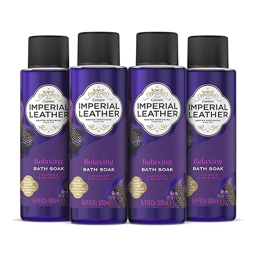 Imperial Leather Relaxing Bath Soak, Lavender & Wild Iris, Rich & Creamy Bubble Bath, Gentle Skin Care, Bulk Buy, Pack of 4 x 500ml - Lavender and Wild Iris