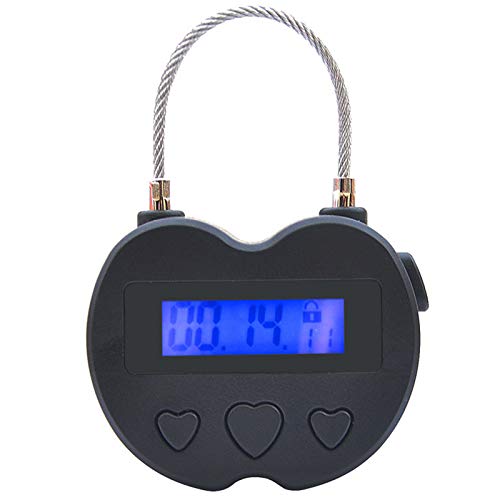 QRTTLY Smart Time Lock LCD Display Time Lock USB Wiederaufladbar Temporäre Timer Vorhängeschloss Reise Elektronischer Timer Schwarz - 
