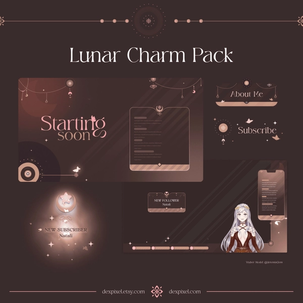 Lunar Charm Brown Vtuber Pack