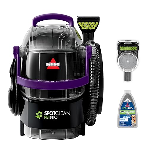 BISSELL SpotClean Pet Pro Portable Carpet Cleaner, 2458, Grapevine Purple, Black, Large - Grapevine Purple, Black