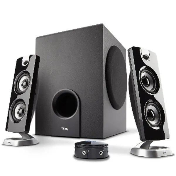 Cyber Acoustics CA-3602FFP 2.1 Speaker Sound System with Subwoofer and Control Pod - Great for Music, Movies, Multimedia Pcs, Macs, Laptops and Gaming Systems