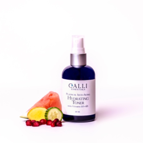 Hydrating Facial Toner- Platinum with Rose & Immortal Hydrosols + B Vitamins - 58ML