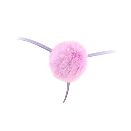 TOMORI Womens Sexy Thong Pantie Cute Rabbit Tail G-String Fur Ball Bikini T-Back Cosplay Underwear - One Size - Purple (Mesh)